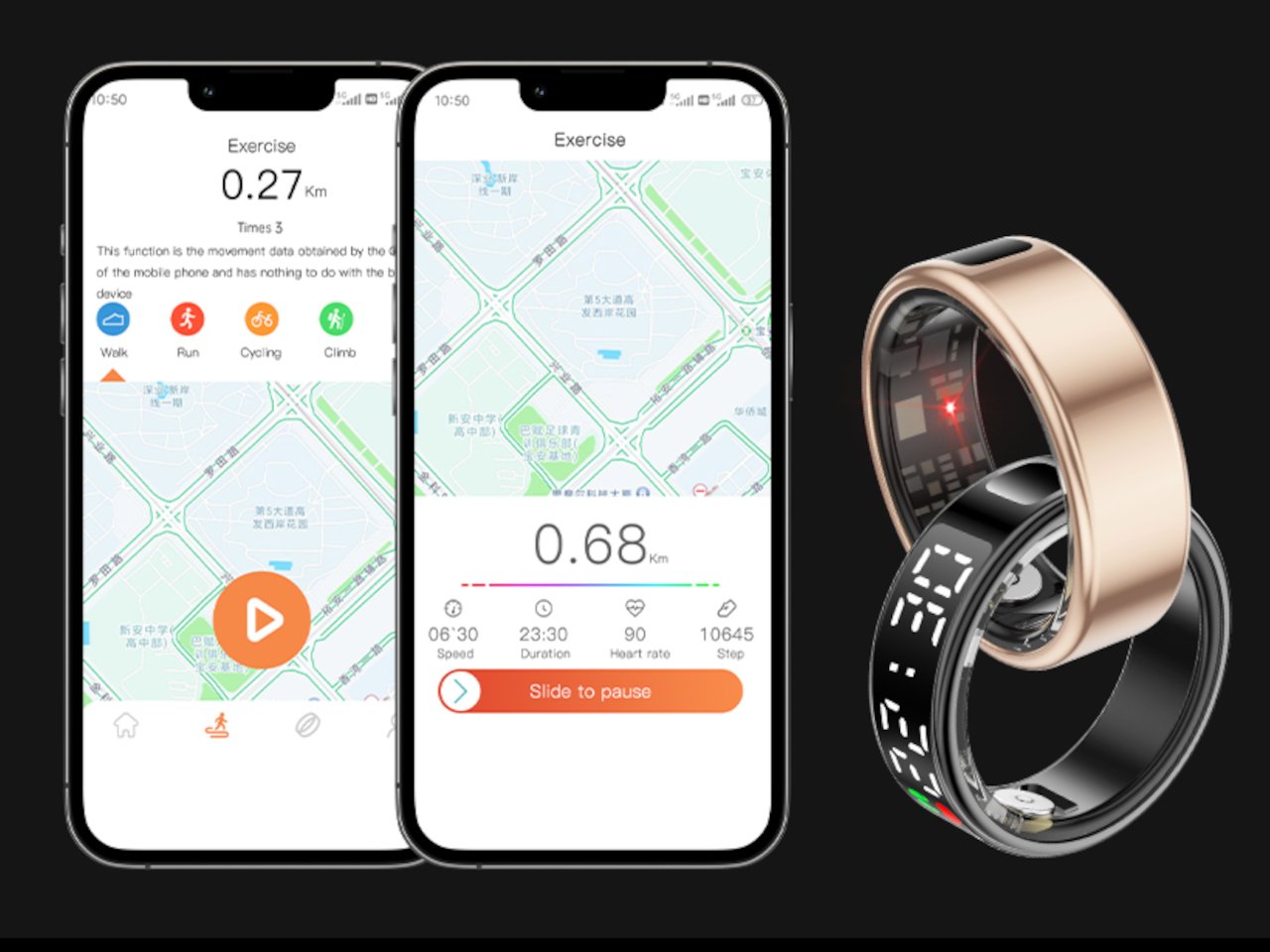 Smart Ring With Display Screen Touch Flip Smart Finger